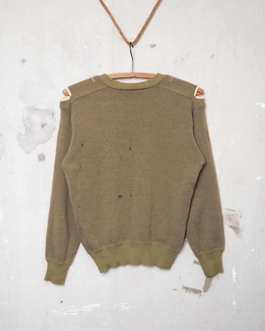 1960S Well Worn Military Knit Sweater - S