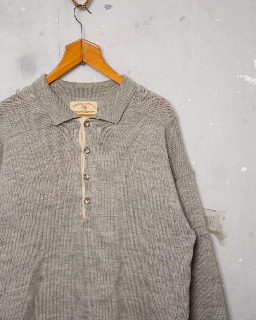 Well Worn Wool 1/4 Button Knit - M
