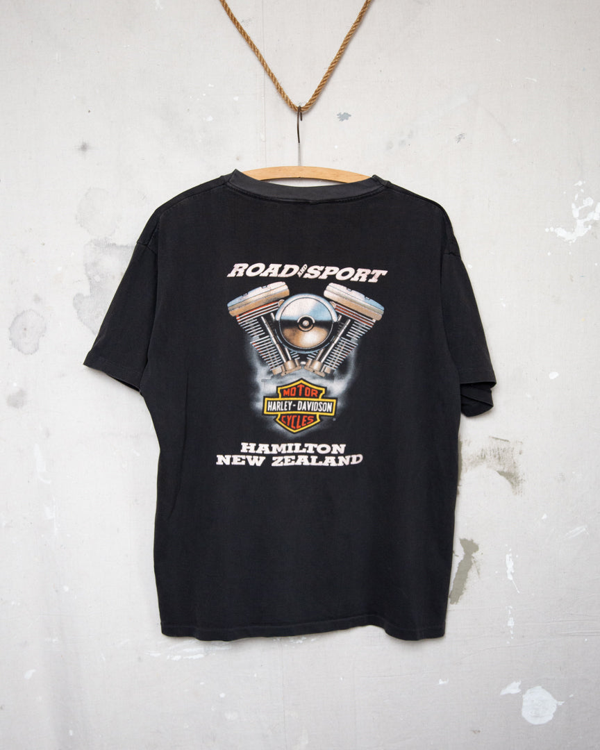 1990S Central North Island Harley Davidson Tee - L