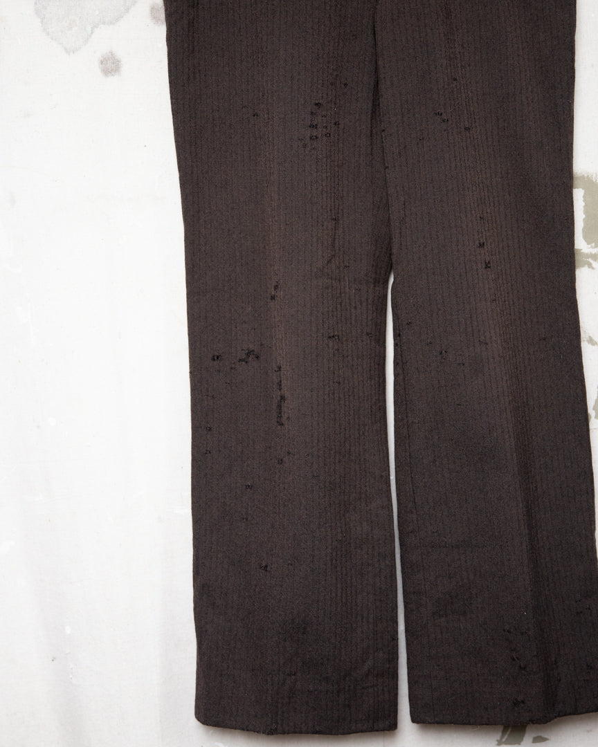 1970s Well Worn Wool Herringbone Pants - 32