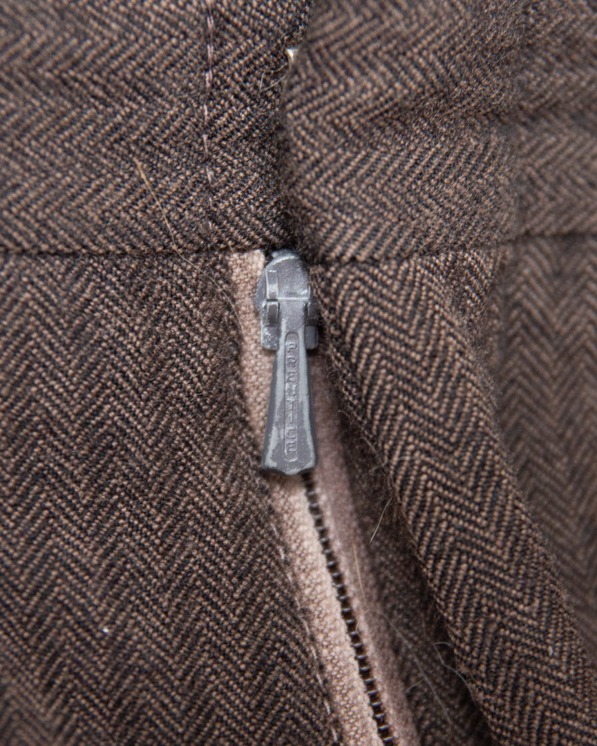 1970s Well Worn Wool Herringbone Pants - 32