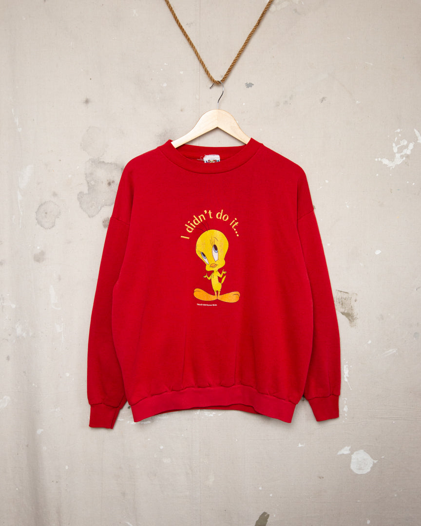 1990S Tweety Bird Crewneck - L