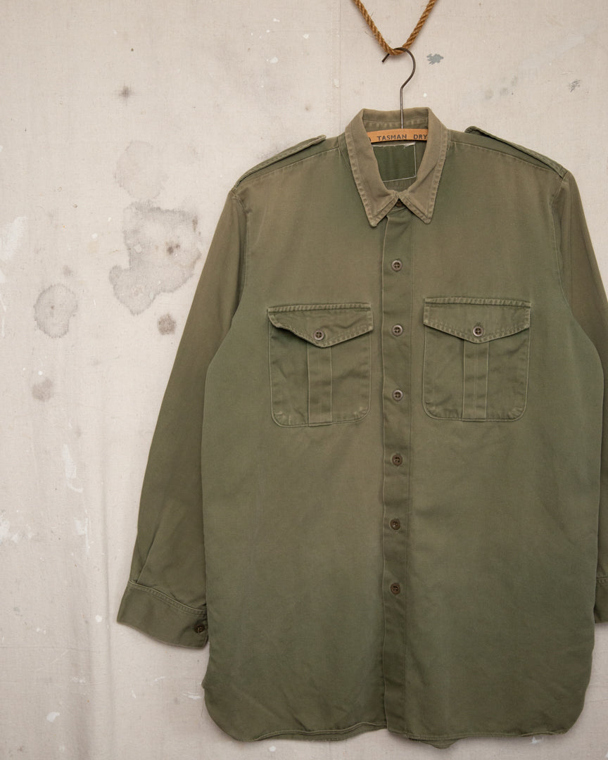 1970S Well Worn Faded NZ Army Shirt - M