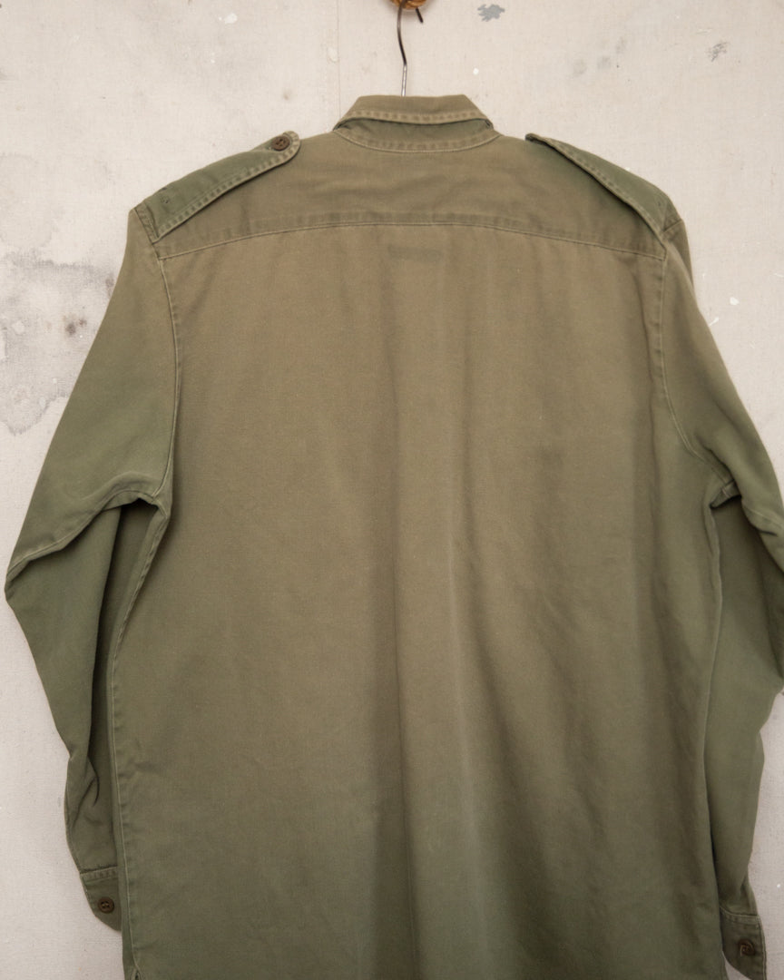 1970S Well Worn Faded NZ Army Shirt - M