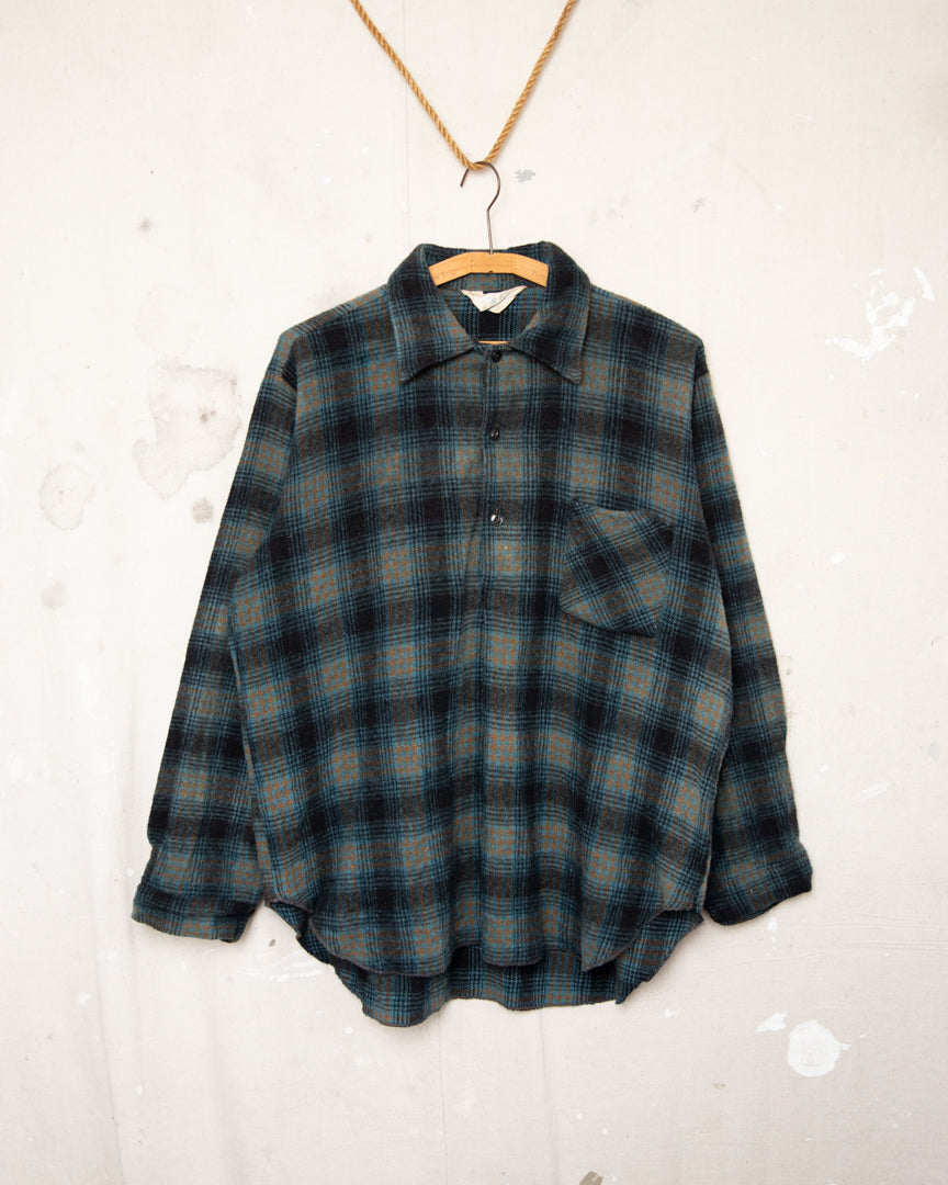 1970S Flannel Pull Over - L