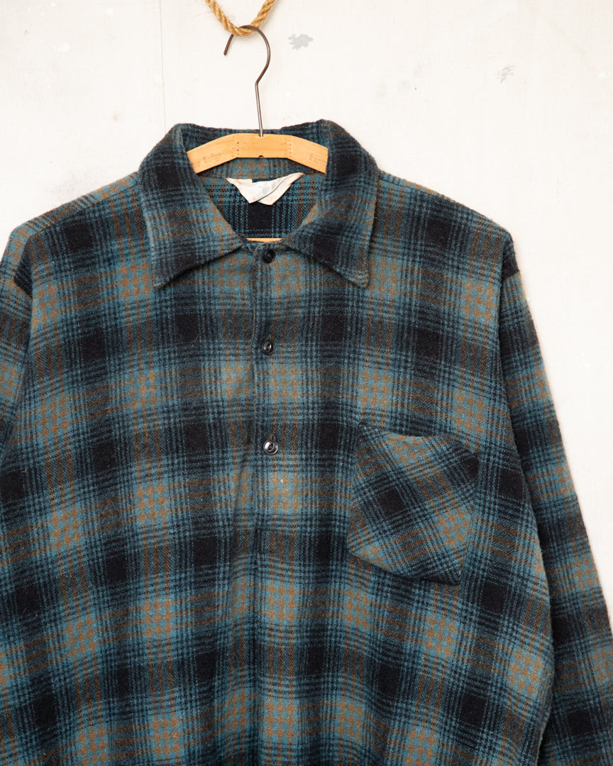 1970S Flannel Pull Over - L