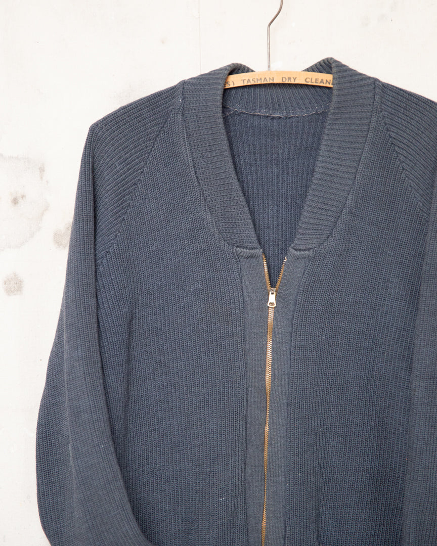 1950S/60S Well Worn Zip Cardigan - L