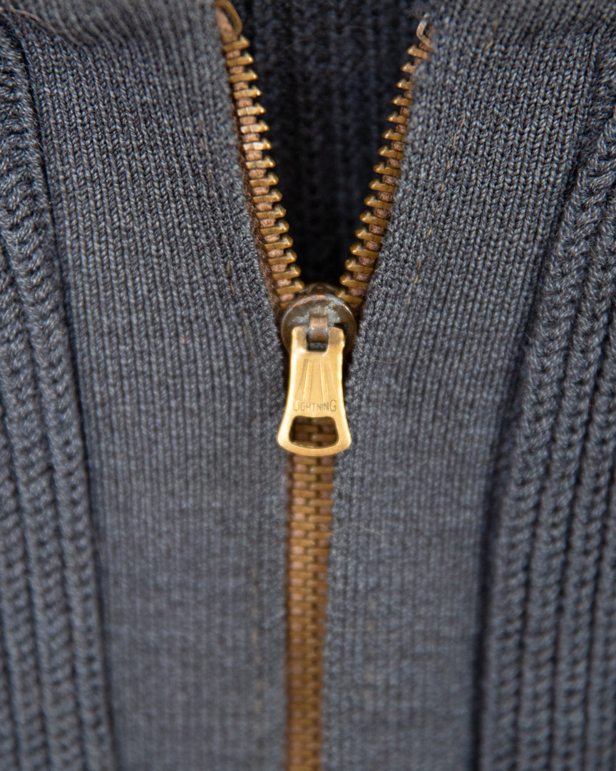 1950S/60S Well Worn Zip Cardigan - L
