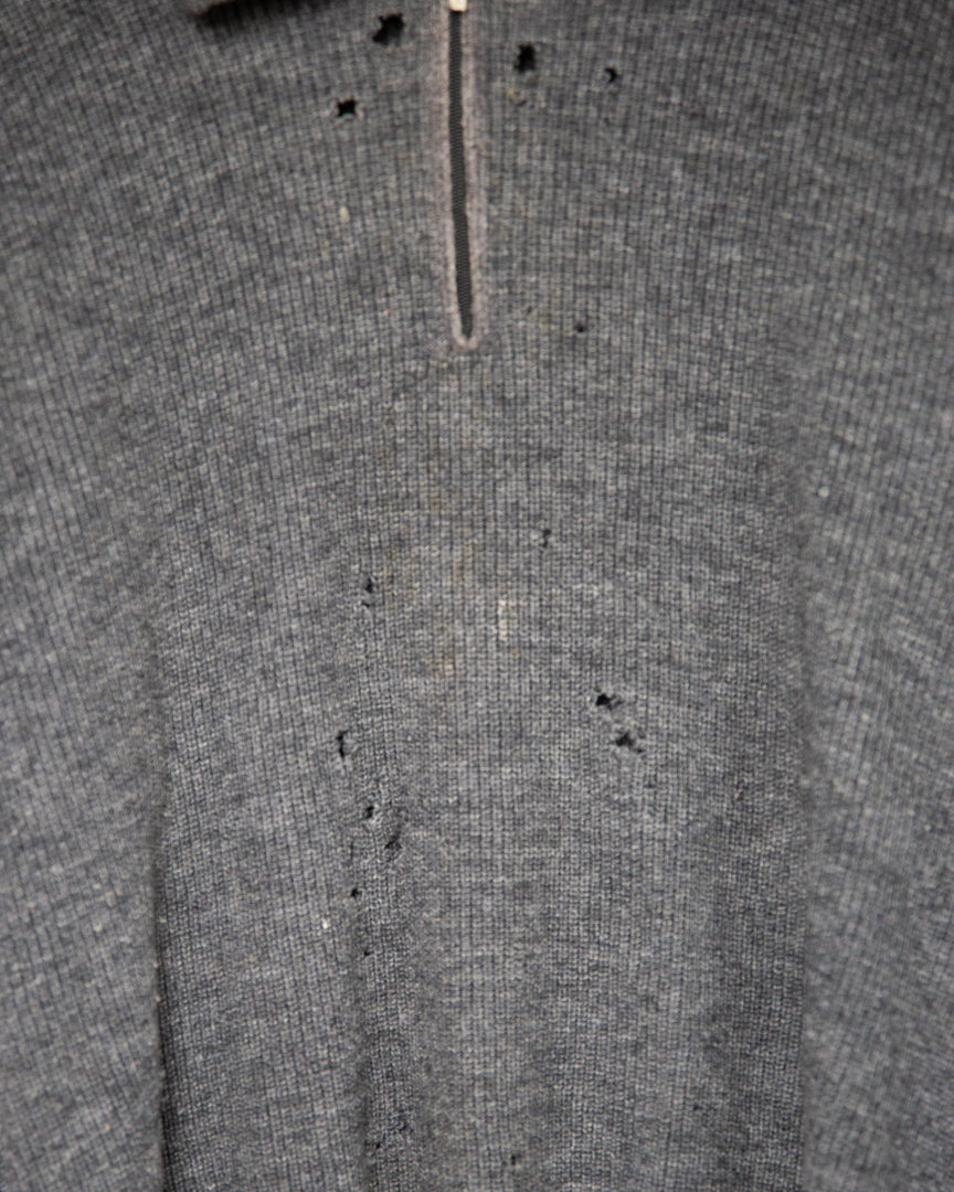 Thrashed Quarter Zip Knit Jumper - L/XL