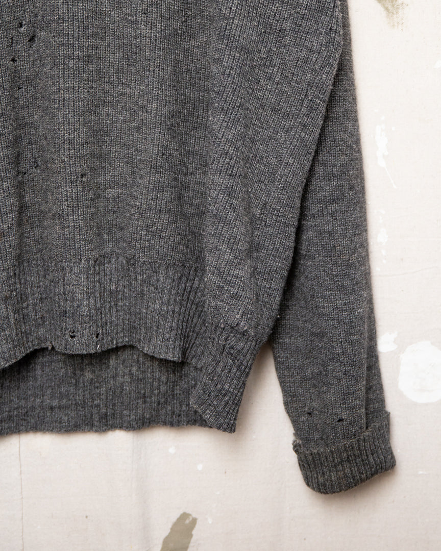 Thrashed Quarter Zip Knit Jumper - L/XL