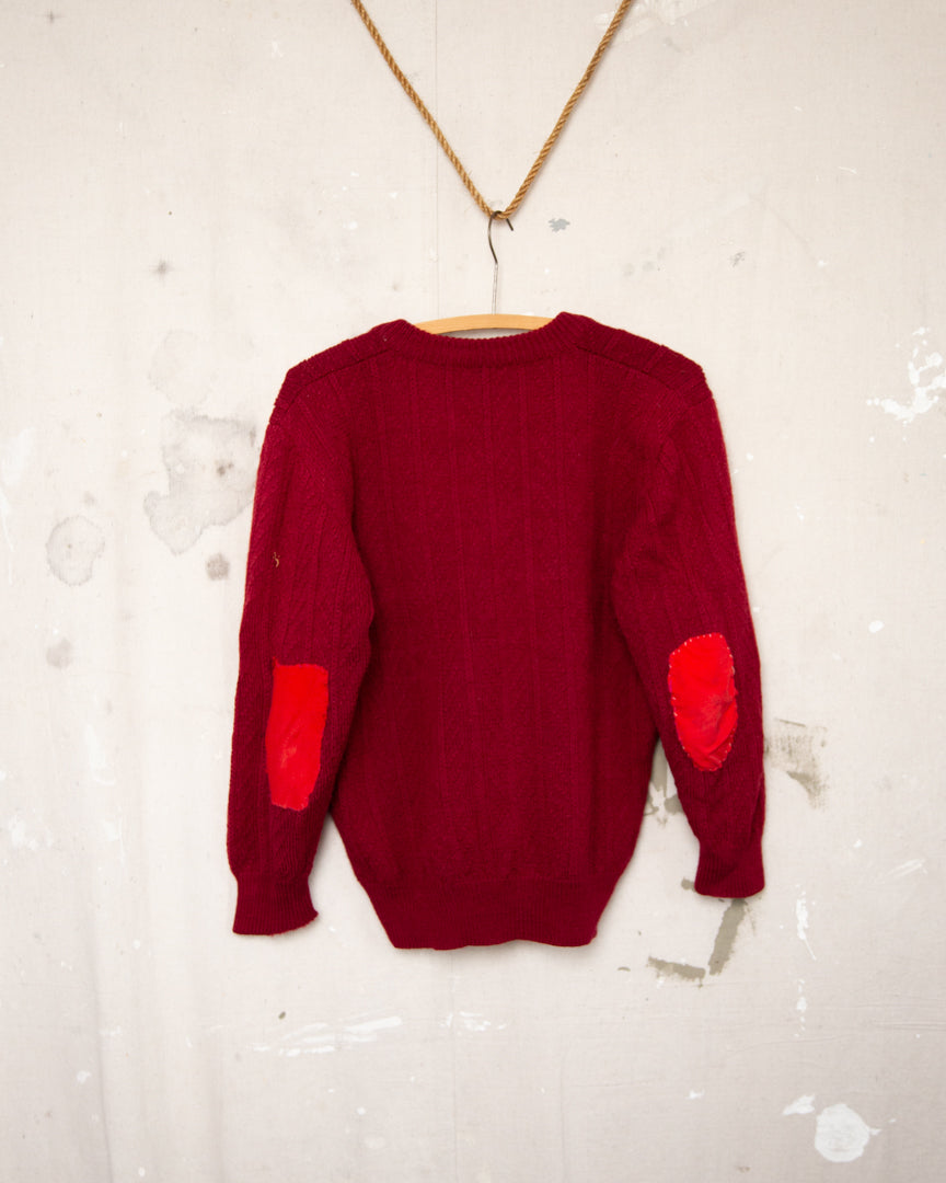 Well Worn And Patched Knit Sweater - S