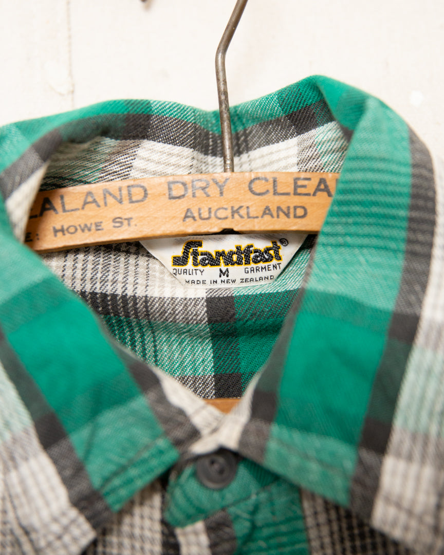 1970S Standfast Pearl Snap Flannel Shirt - M