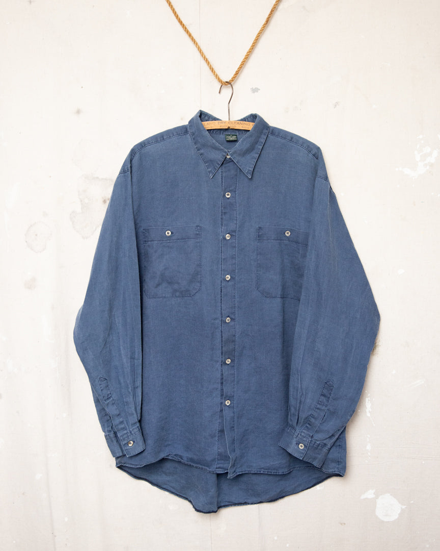 1990S Stone River Linen Shirt - L