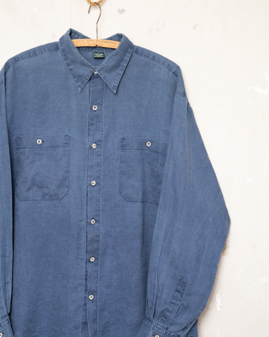 1990S Stone River Linen Shirt - L