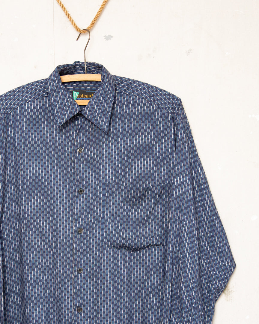 1990S Postcard Rayon Shirt - M