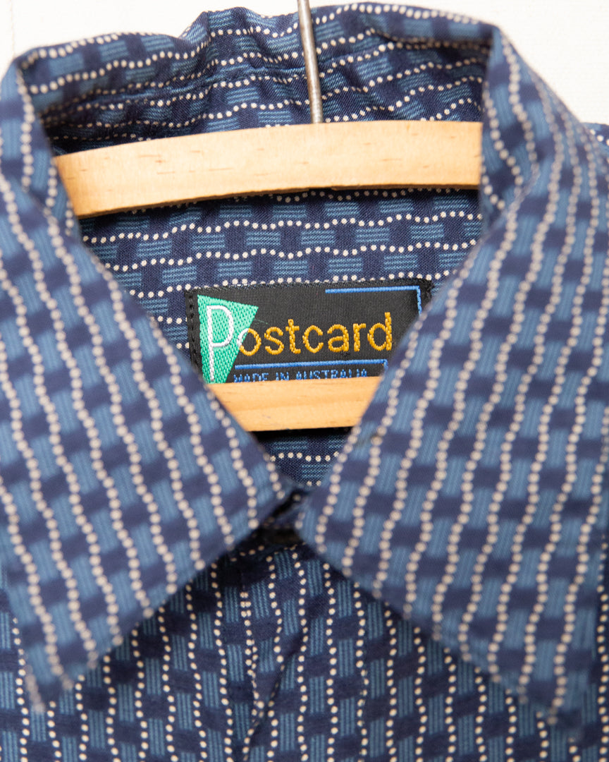 1990S Postcard Rayon Shirt - M