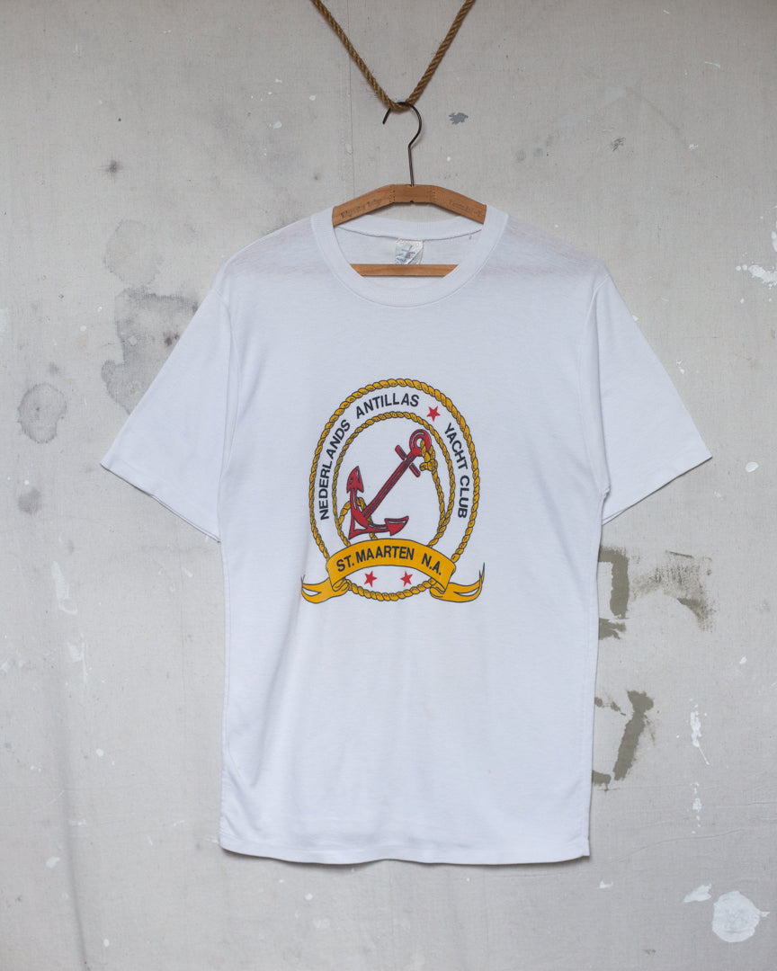1980S Well Worn Netherlands Antilles Yacht Club Tee - L