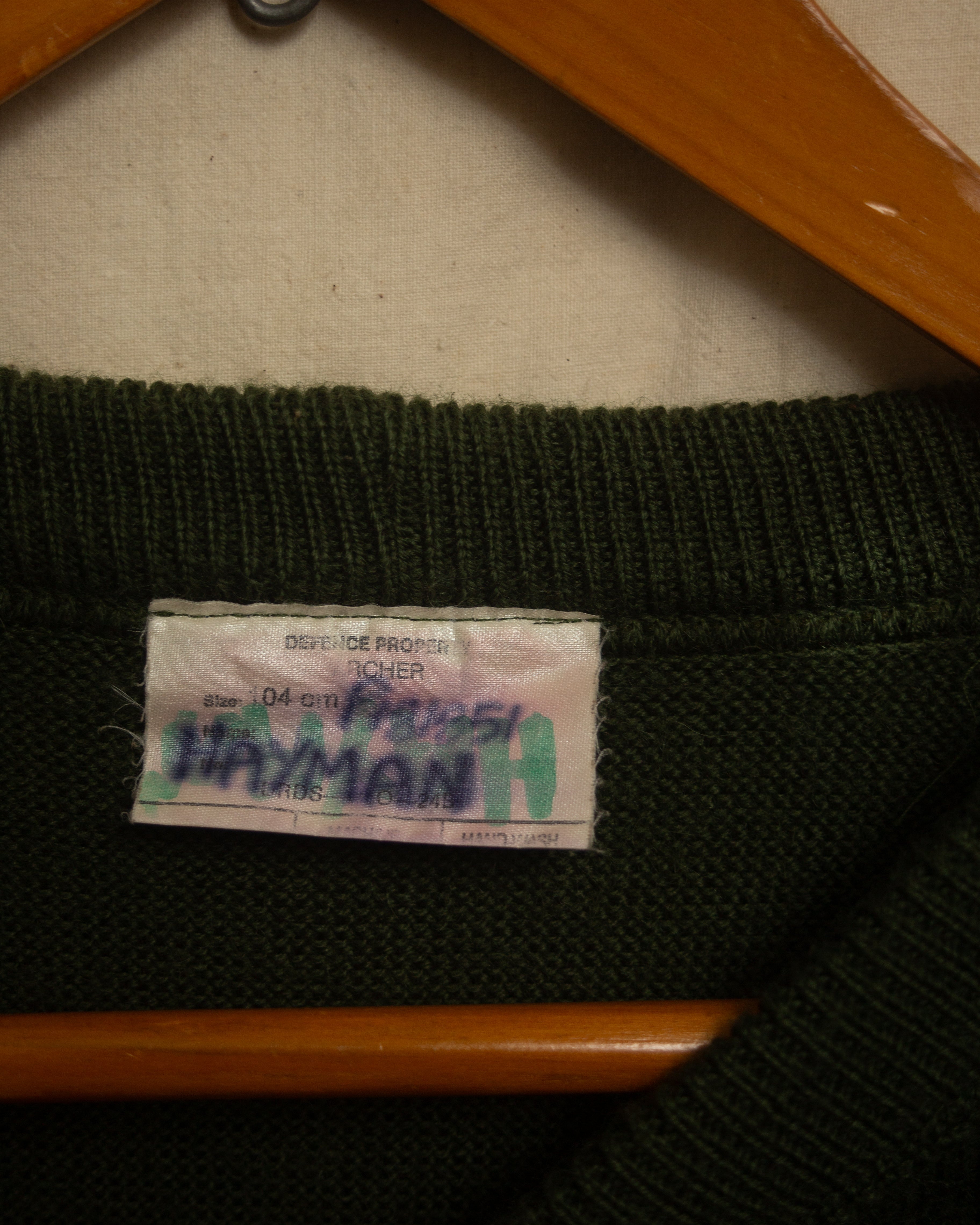 1980S NZ Army Wool Jersey Size 104CM