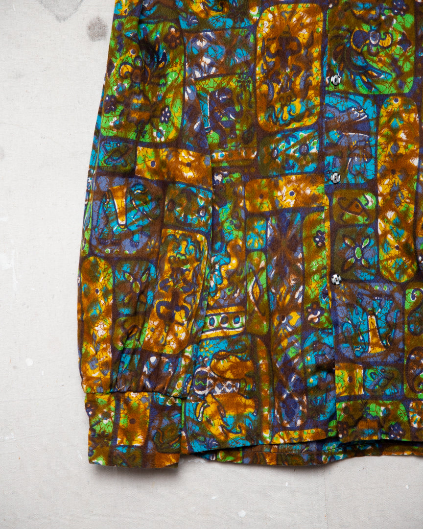 1970S All Over Print Shirt - M