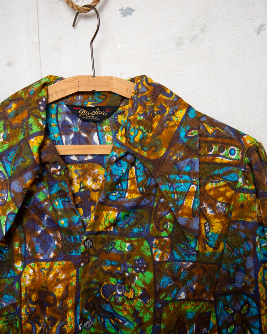 1970S All Over Print Shirt - M