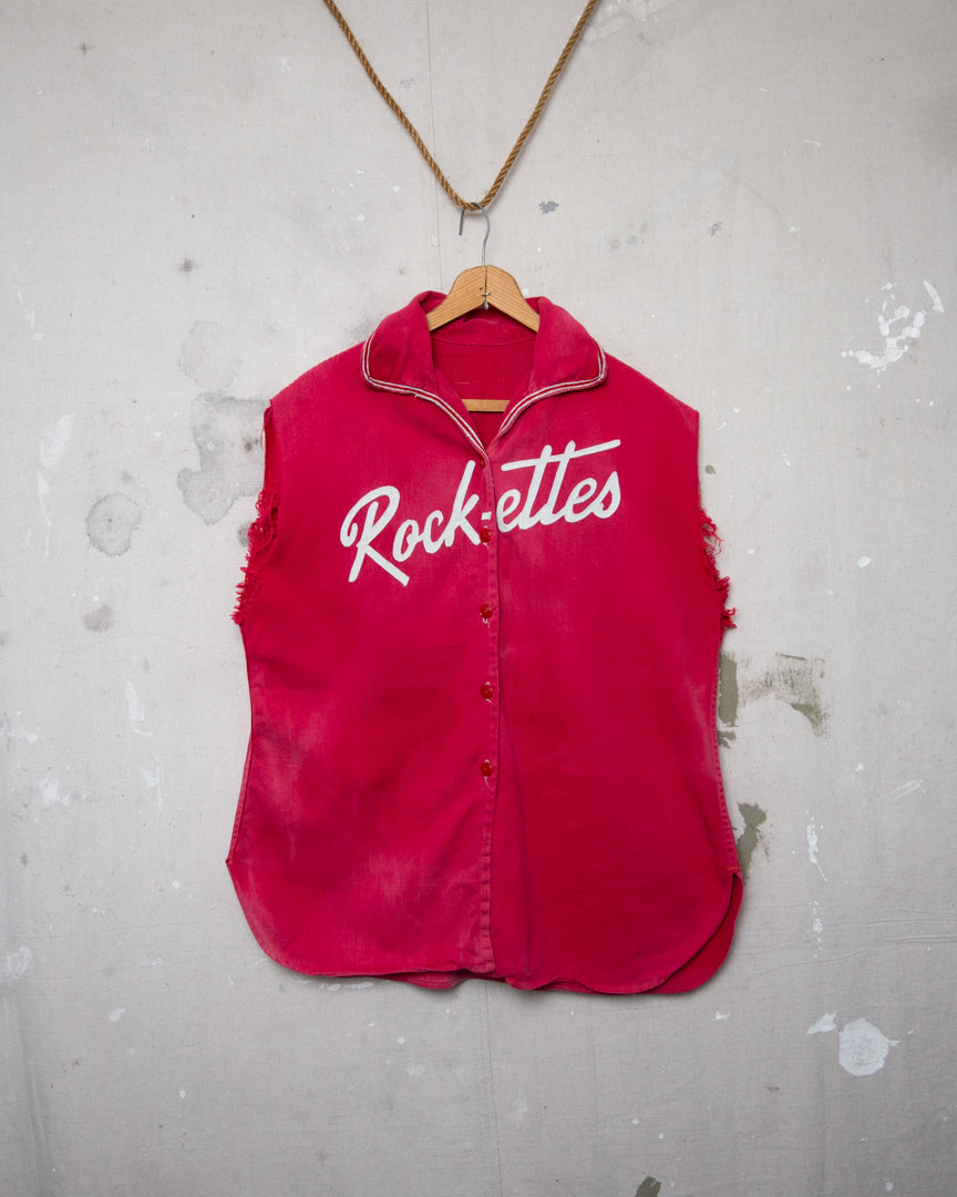 1950S Well Worn Rockettes Cut Off Shirt - M/L