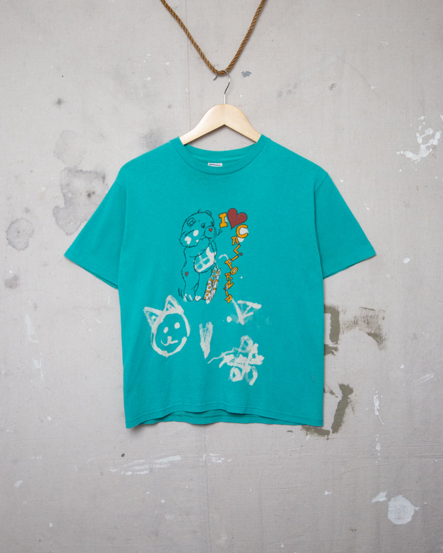 1990S Bleached Care Bear California Tee - M