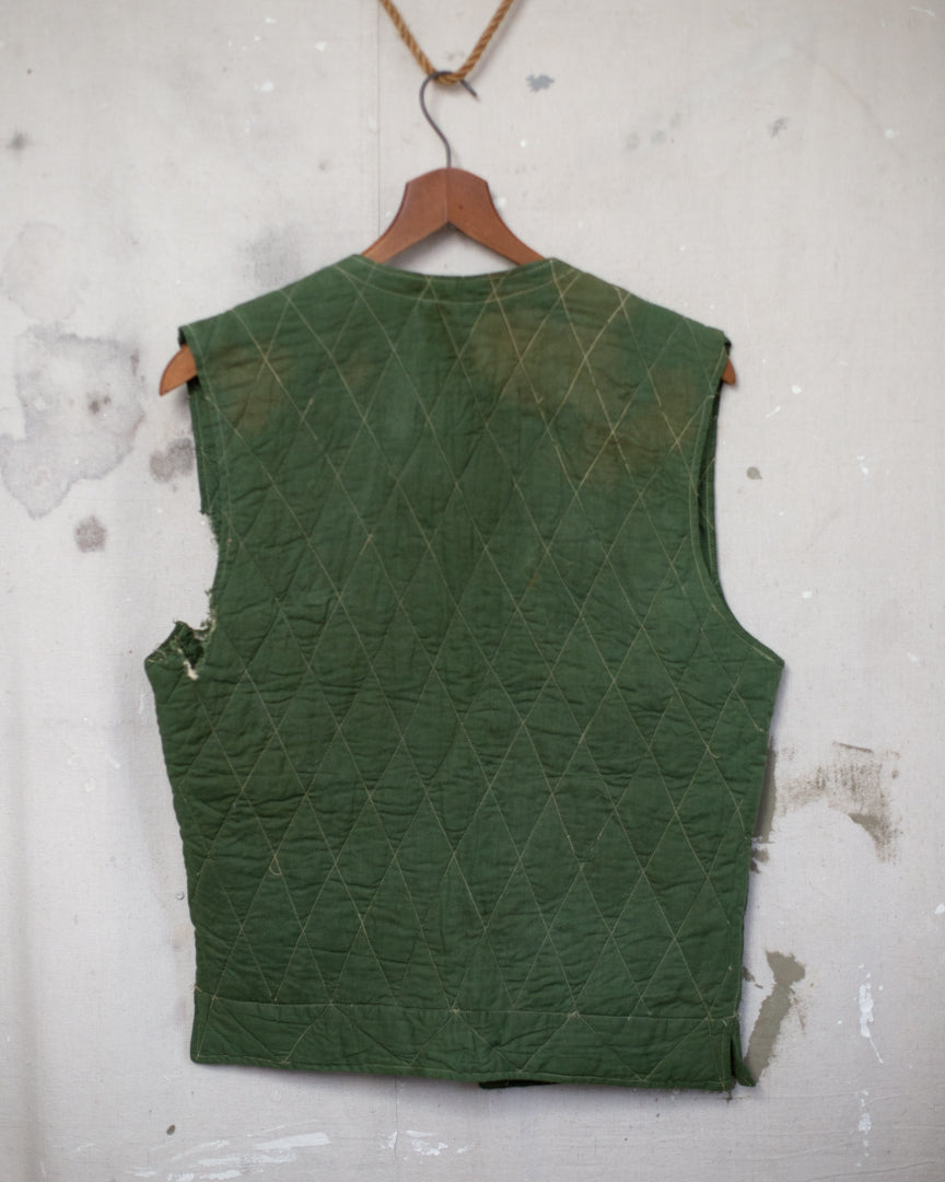 1960/70S Thrashed Quilted Vest - M