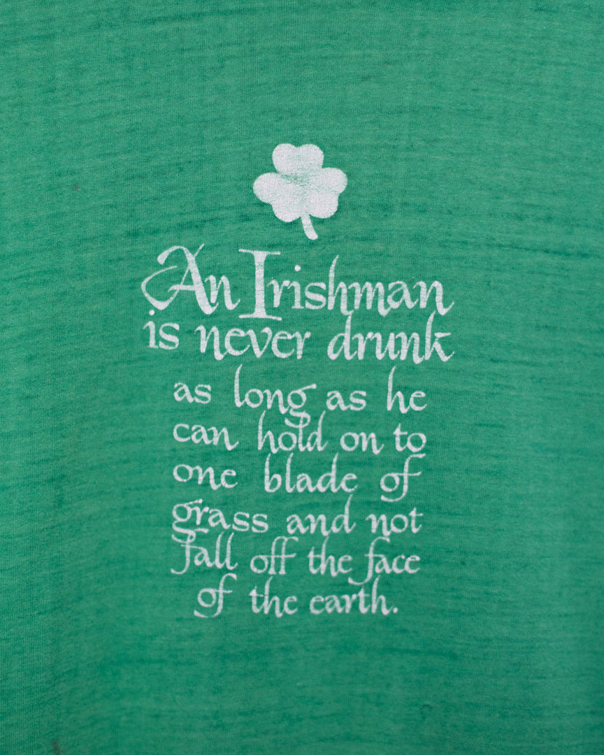 1970S/80S Well Worn Irish Drinking Tee - M