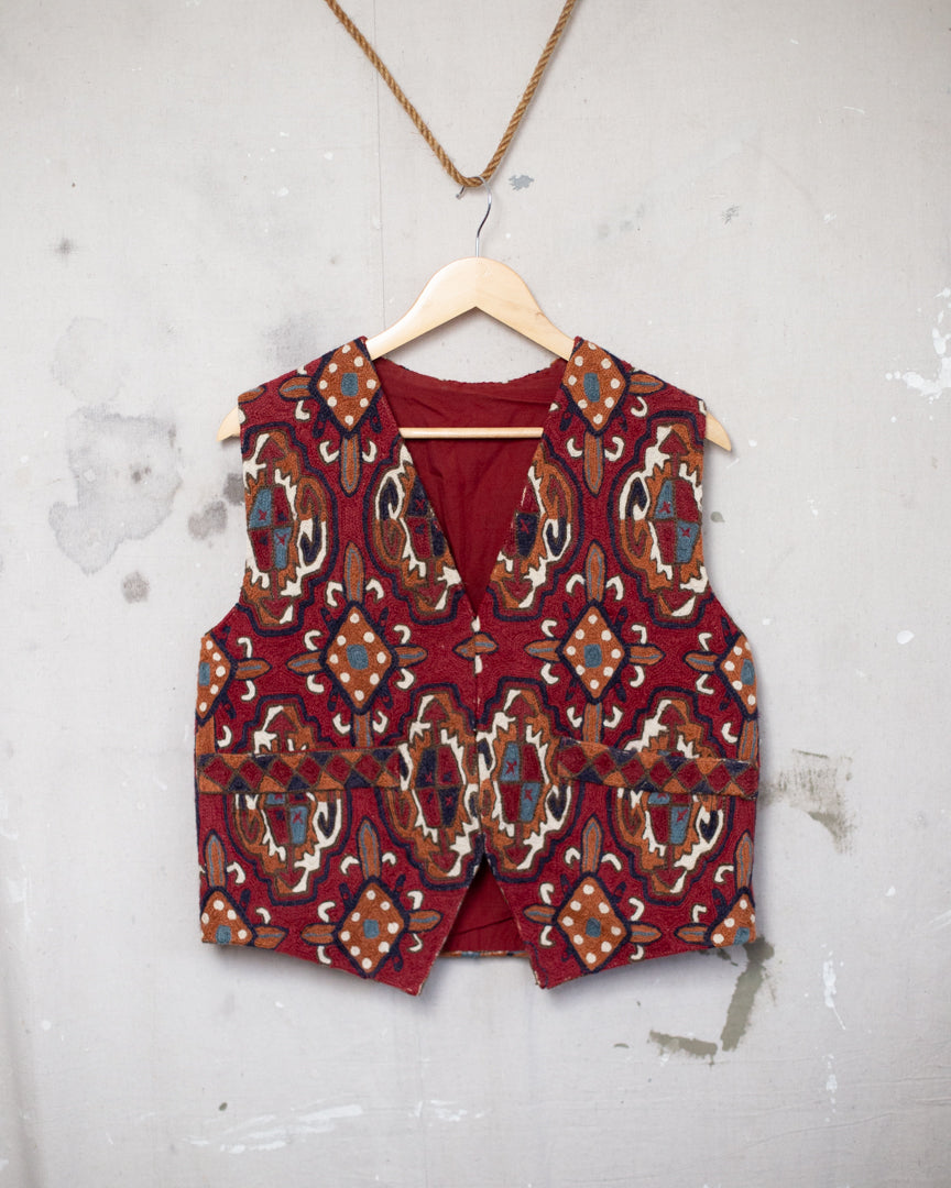 Vintage Hand Woven Vest - M
