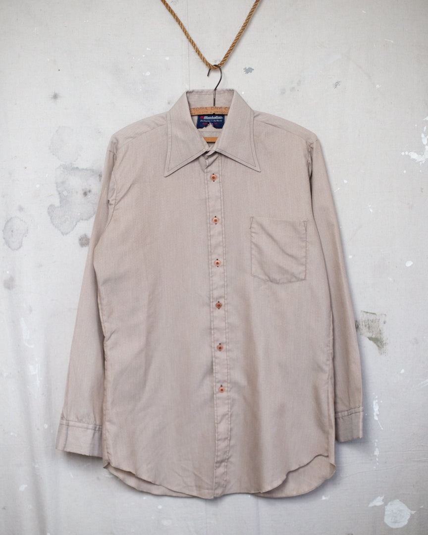 1970S Manhattan Dagger Collar Shirt - L