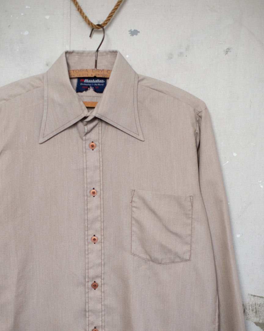 1970S Manhattan Dagger Collar Shirt - L