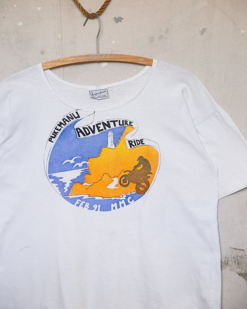 1991 Well Worn Pukemanu Adventure Ride Tee - L