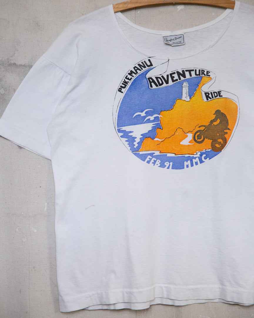 1991 Well Worn Pukemanu Adventure Ride Tee - L