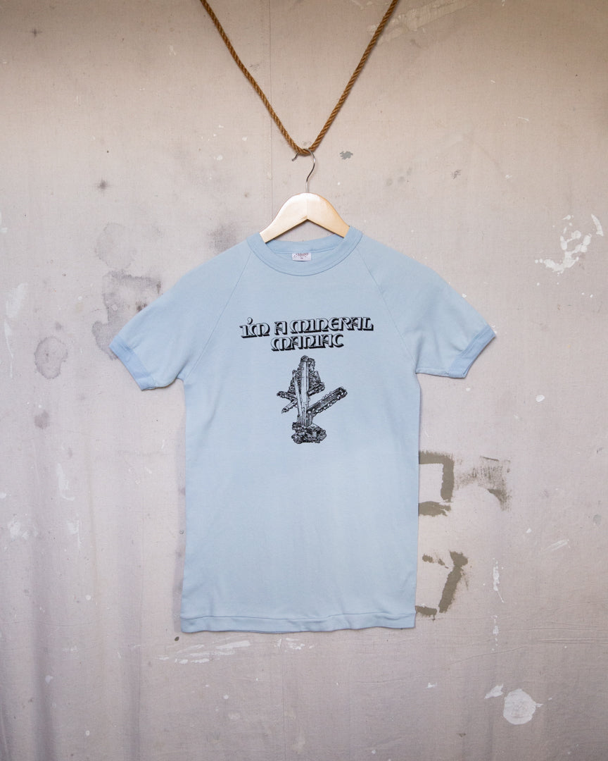 1980S I'm A Mineral Maniac Ringer Tee Blue - M