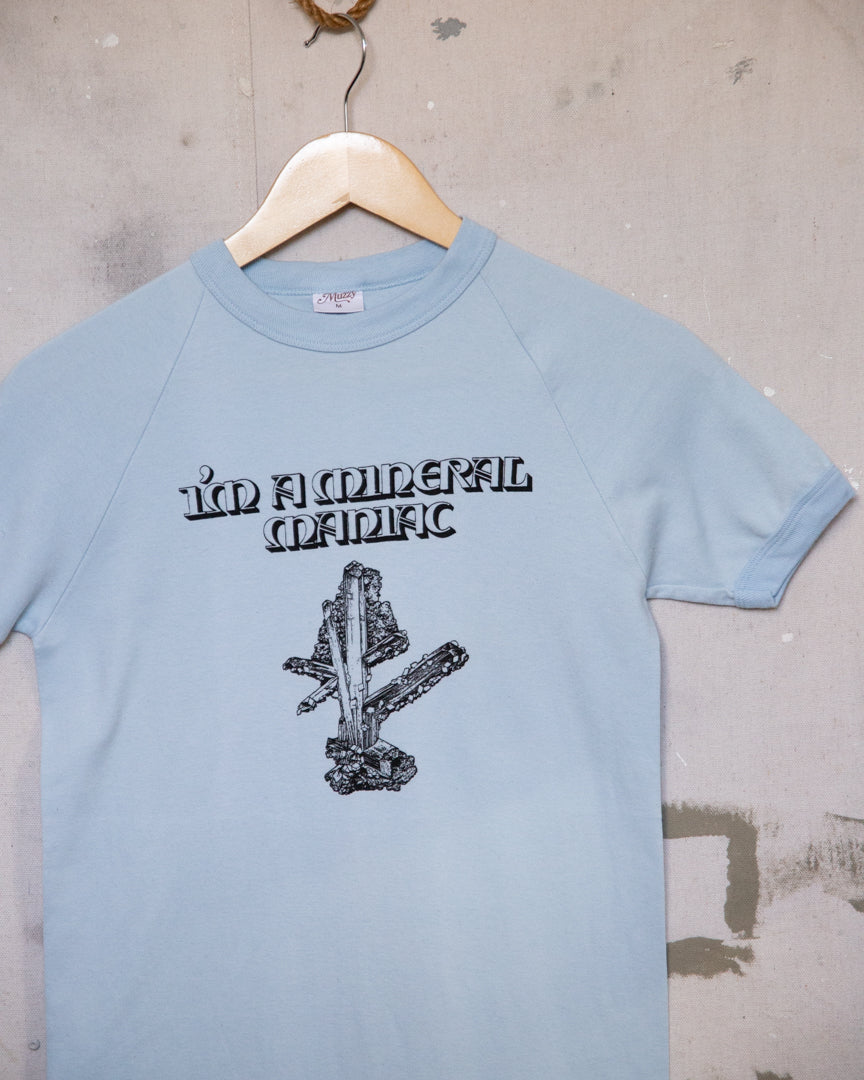 1980S I'm A Mineral Maniac Ringer Tee Blue - M