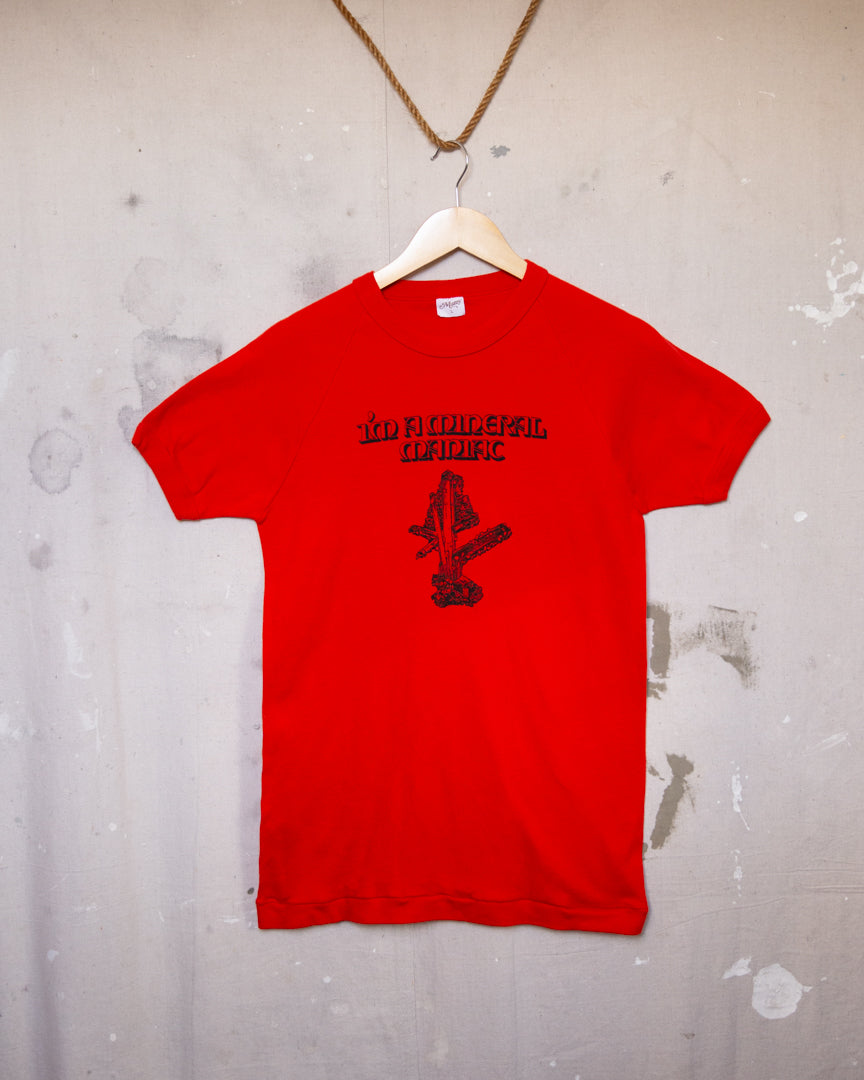 1980S I'm A Mineral Maniac Ringer Tee Red- L