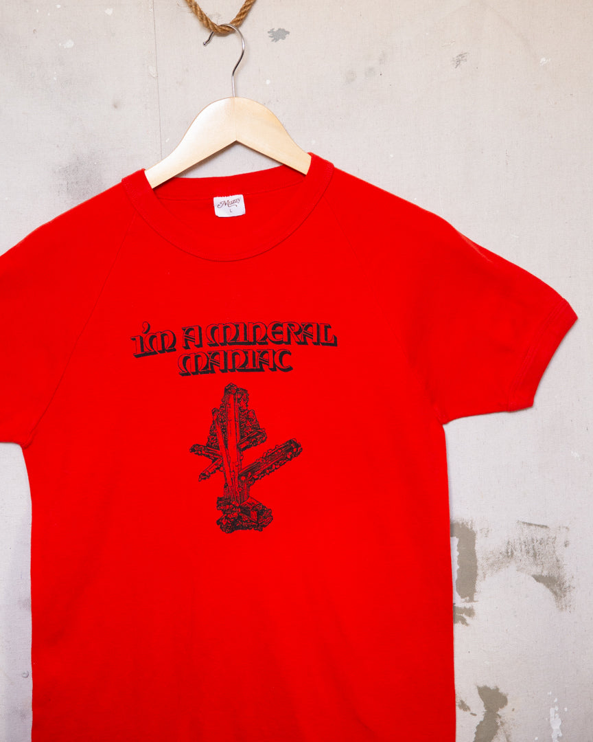 1980S I'm A Mineral Maniac Ringer Tee Red- L