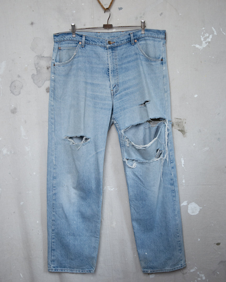 1990S Thrashed Safety Pin Levis - 38