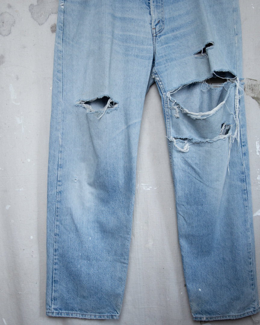 1990S Thrashed Safety Pin Levis - 38