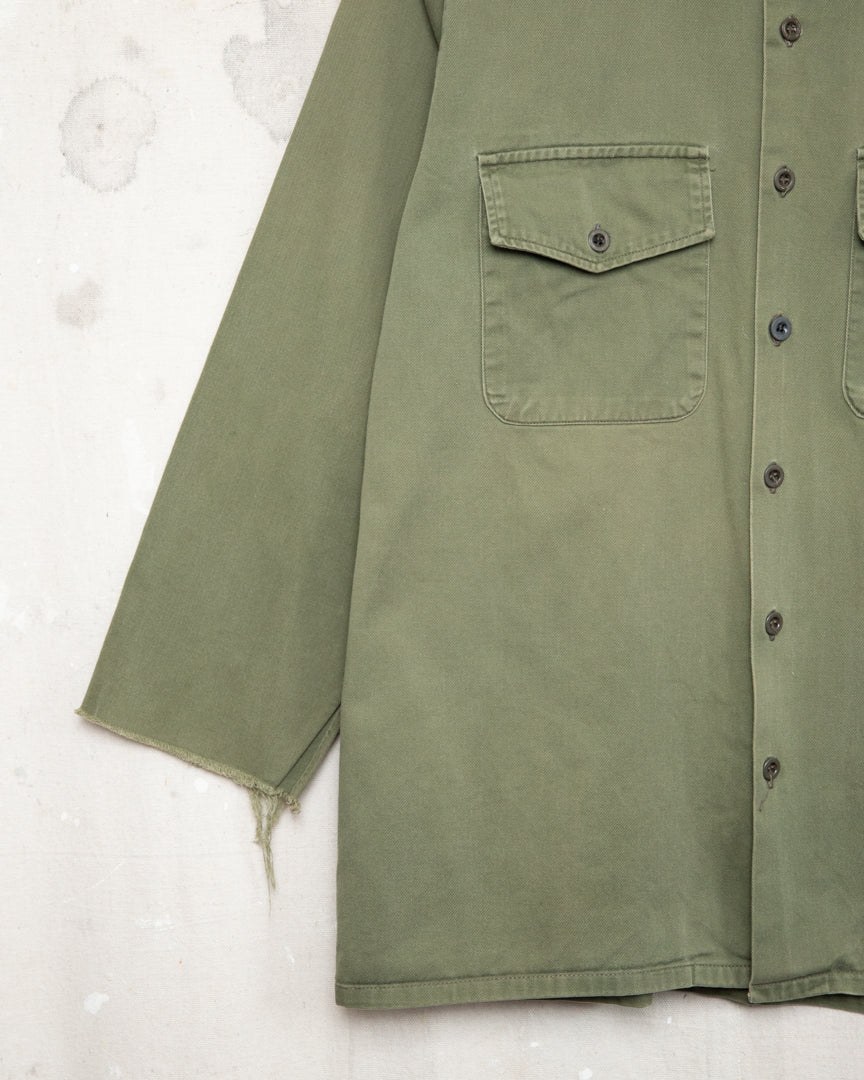 1970S Cut Sleeve Army Shirt - L