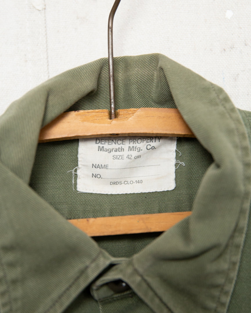 1970S Cut Sleeve Army Shirt - L