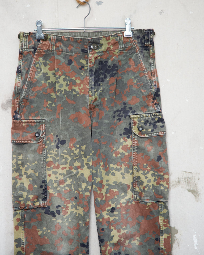 1990S Well Worn German Flecktarn Combat Trousers - 30
