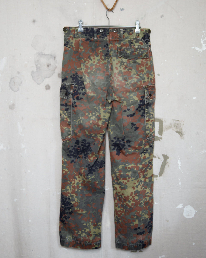 1990S Well Worn German Flecktarn Combat Trousers - 30