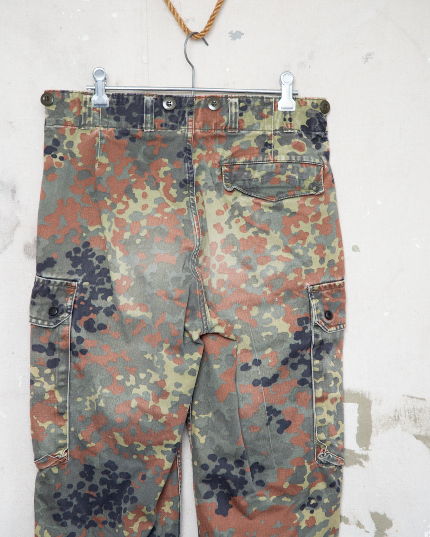 1990S Well Worn German Flecktarn Combat Trousers - 30