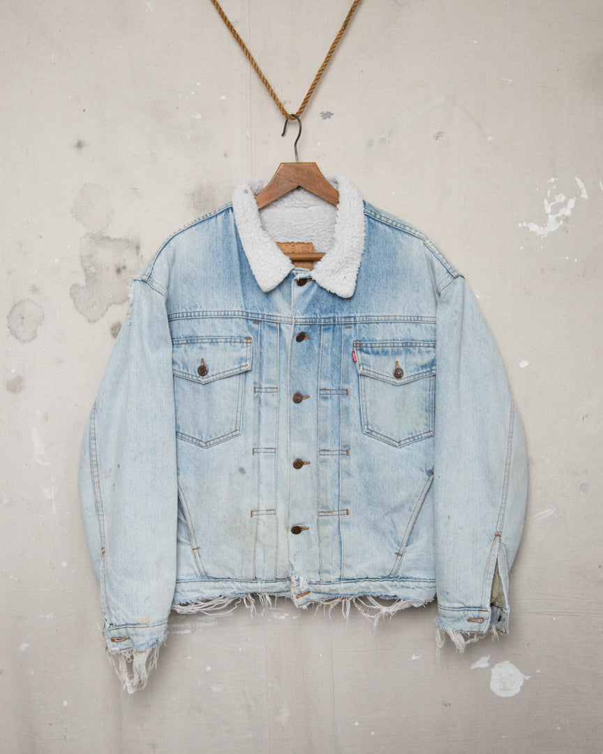 1980S/90S NZ Made Levis Sherpa Lined Denim Jacket - M