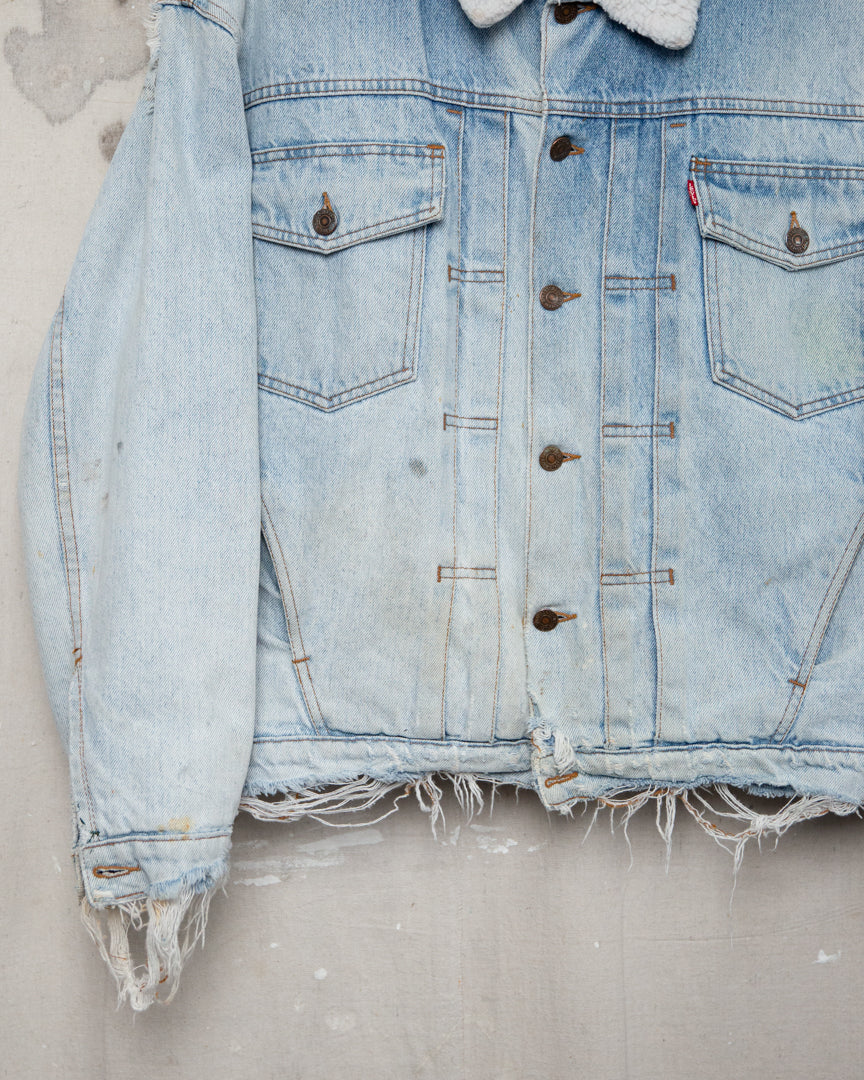 1980S/90S NZ Made Levis Sherpa Lined Denim Jacket - M
