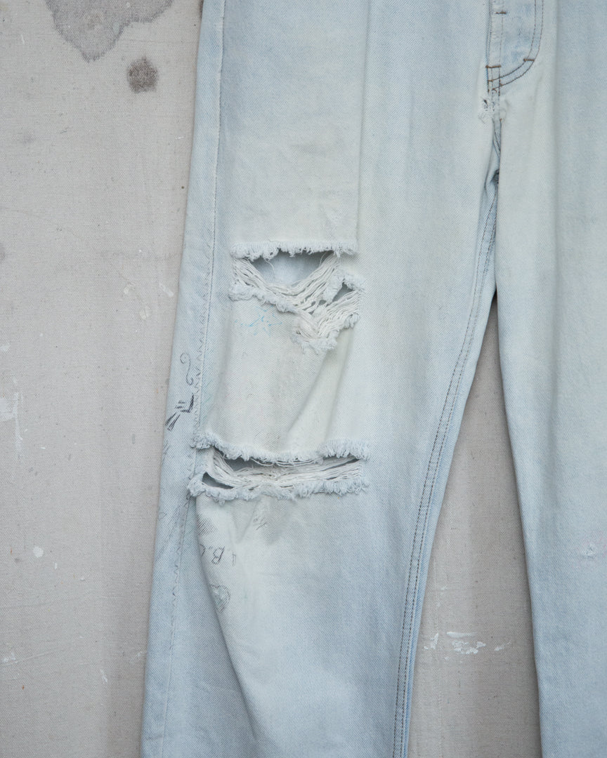 1990S Well Worn Denim Jeans - 34