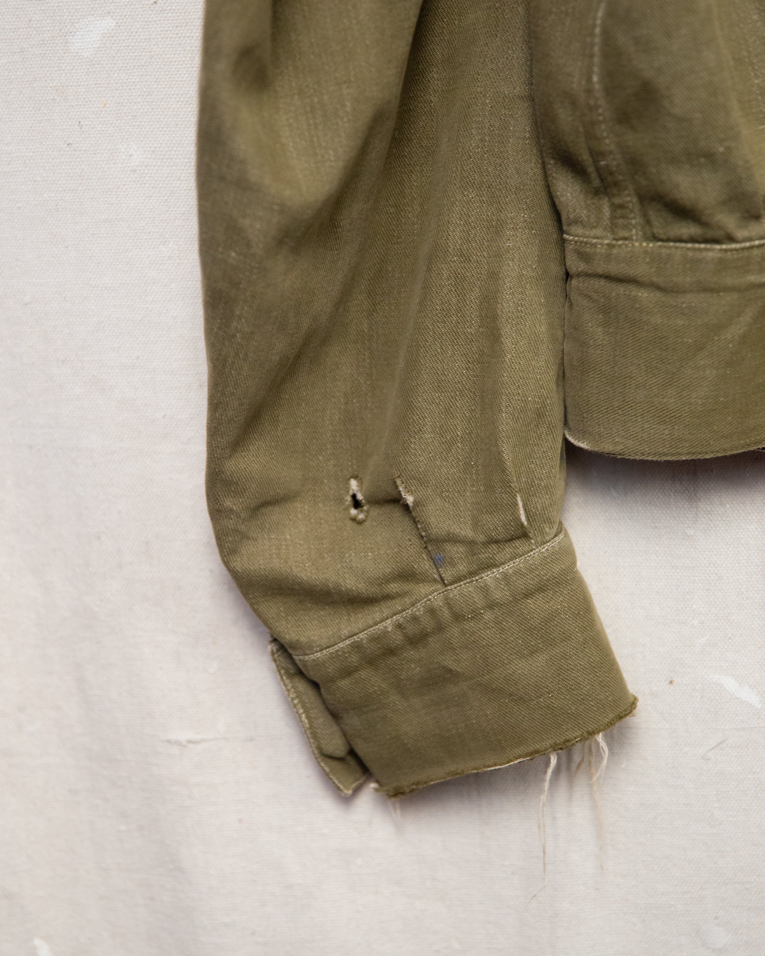 Distressed 1950S Denim Battledress Jacket - L