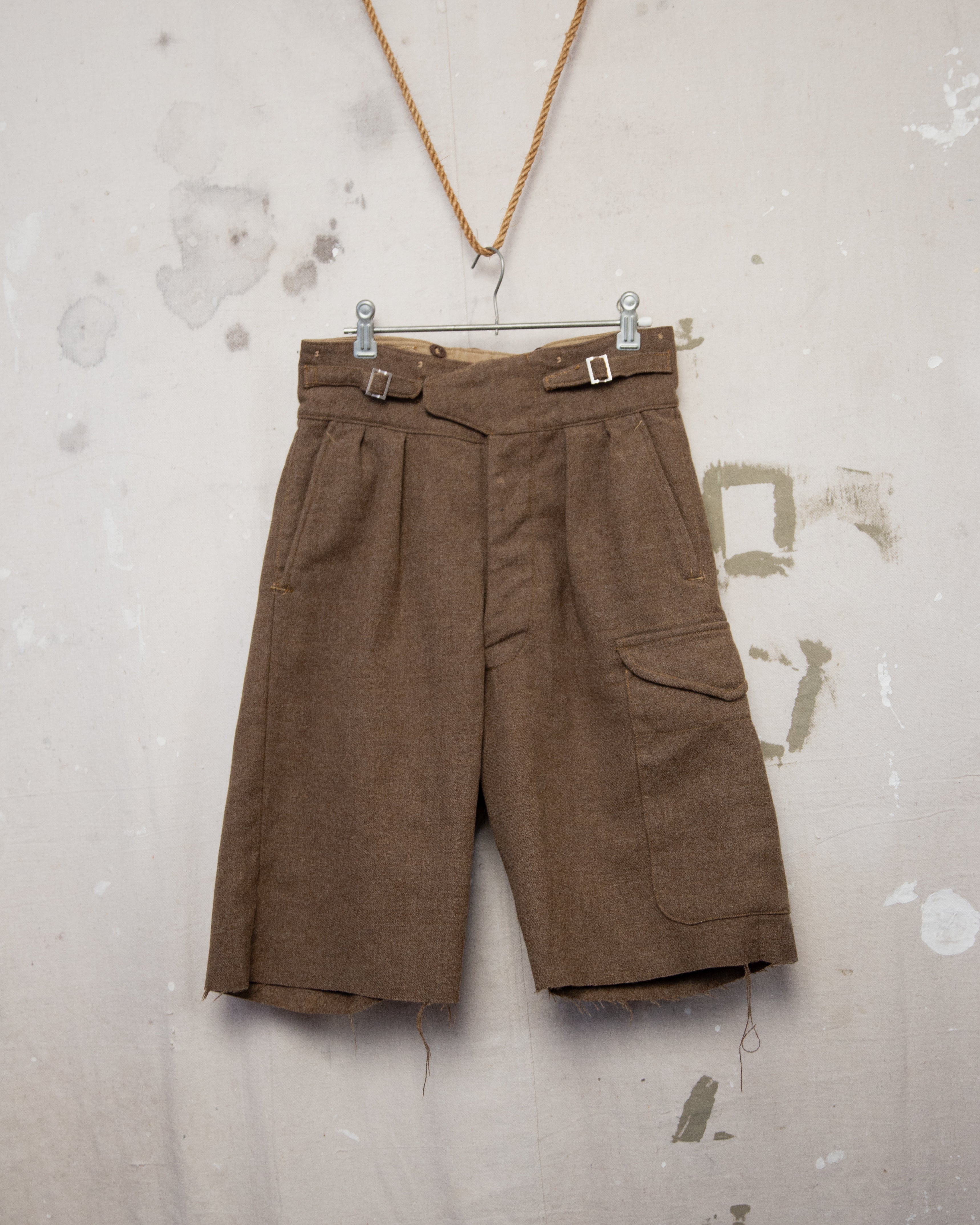 1950S Wool Battledress Cutoff Shorts - 28
