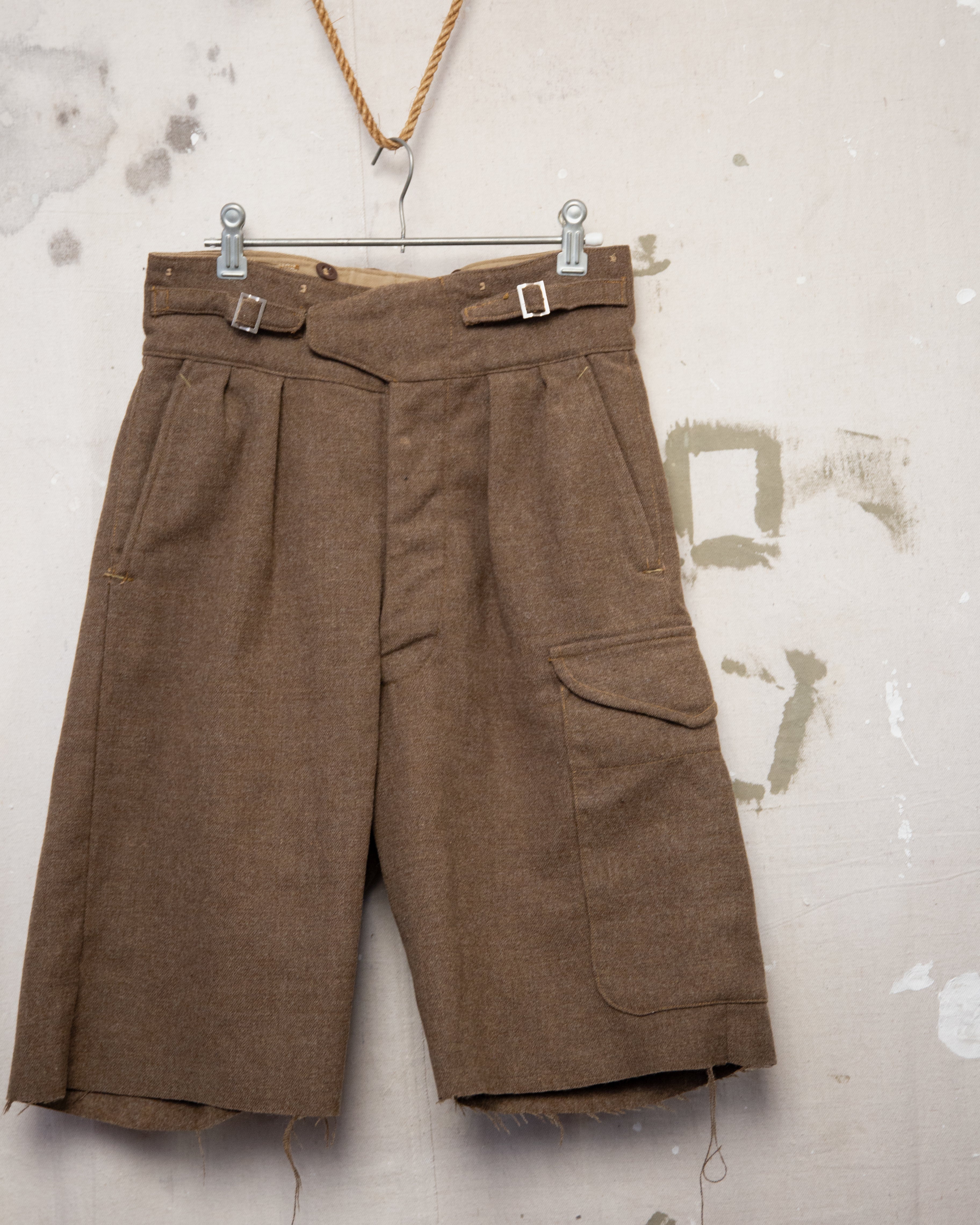 1950S Wool Battledress Cutoff Shorts - 28